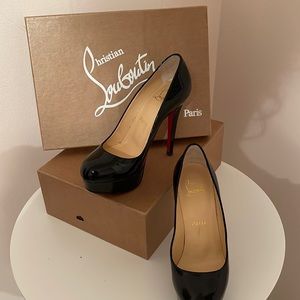 Brand new black patent leather platform Christian louboutin shoes